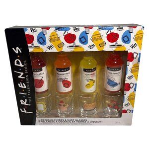 Friends Cocktail Mixer & Shot Glass Set 4 Flavors Gift Box Officiall Licensed